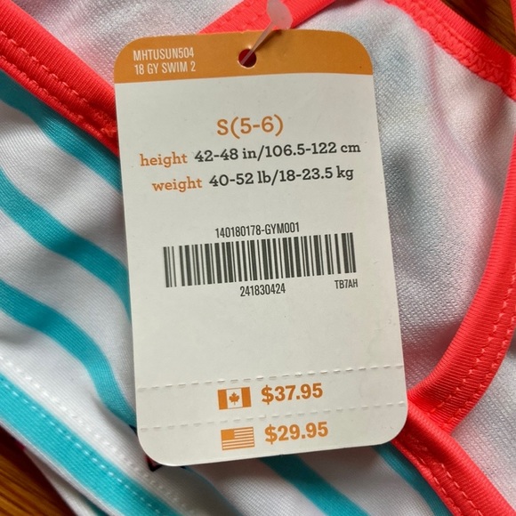NWT Gymboree Girls 2 Piece Bikini Swimsuit Summer Print Size Small 5-6 - Picture 5 of 5